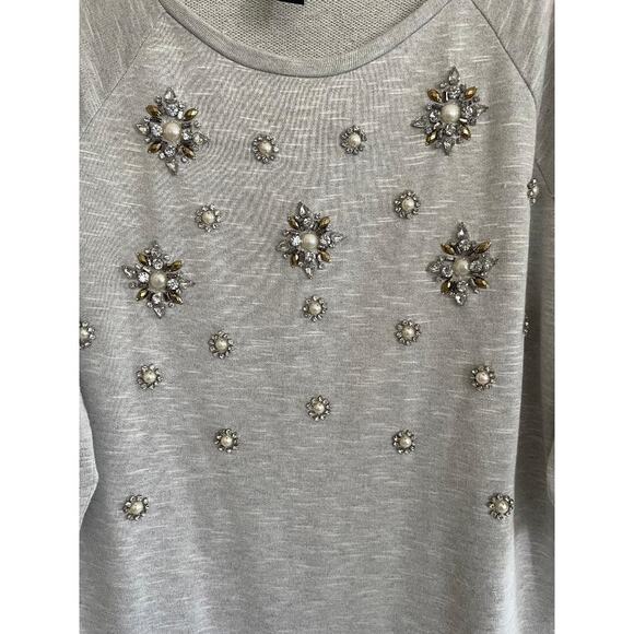 INC‎ Three Jeweled Embellishments Quarter Sleeve Top Sweatshirt Size X-Large - Picture 5 of 8